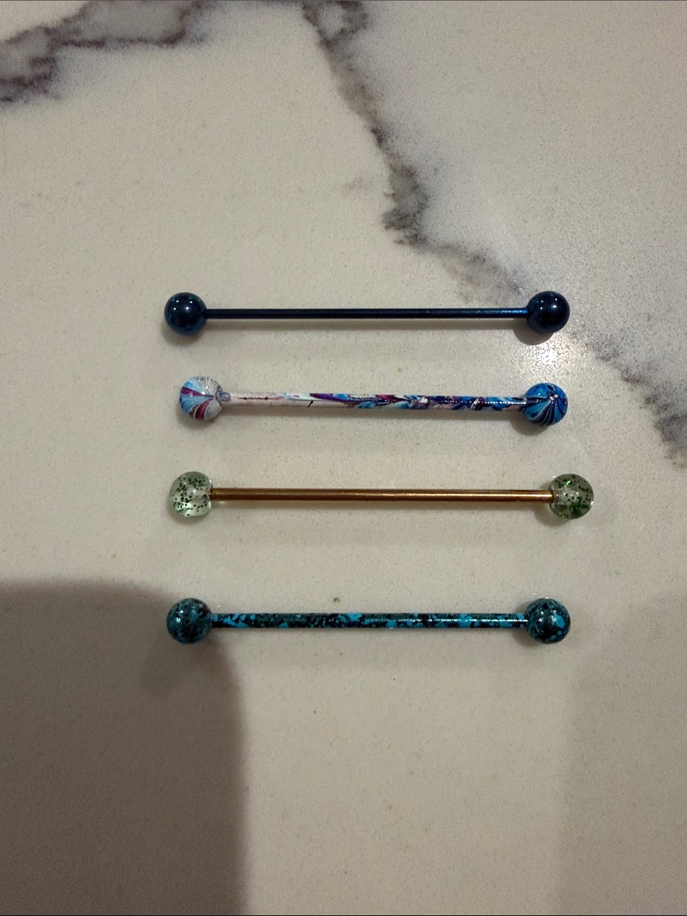 Industrial barbell earring set